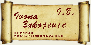 Ivona Bakojević vizit kartica